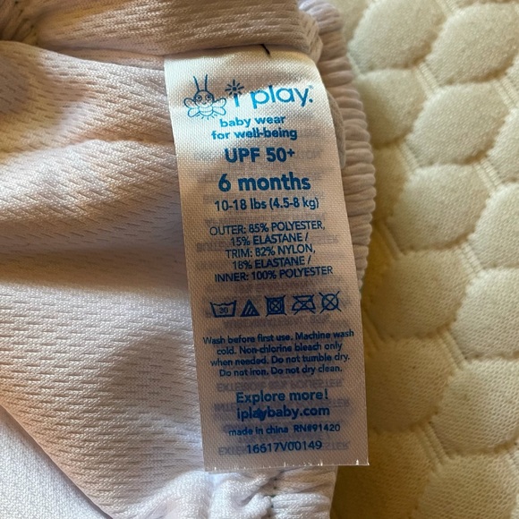 I Play Swimmy Diaper w/ Stripes & Side Bows 6 mos - Picture 8 of 9